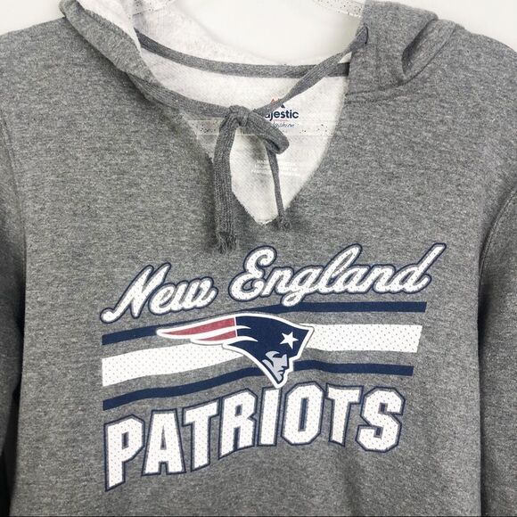 MAJESTIC | New England Patriots NFL Football V-Neck Hoodie Women’s Size Large - Picture 5 of 8